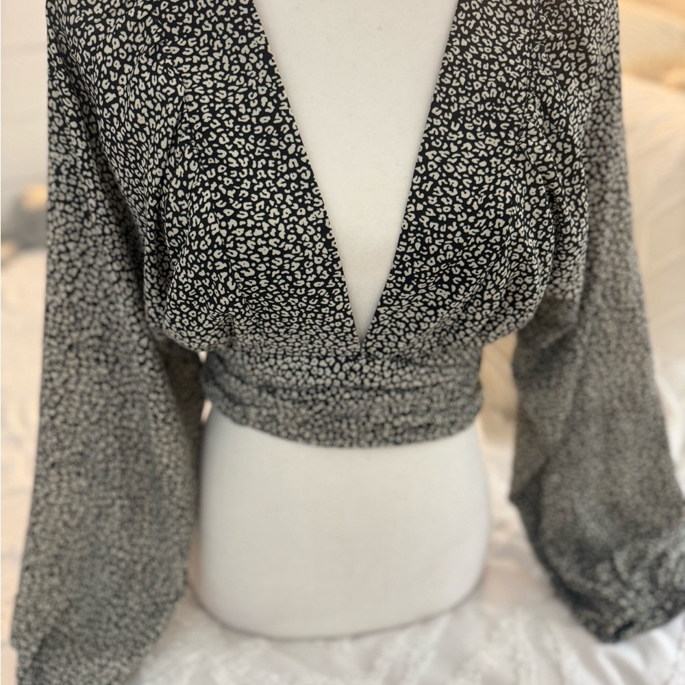 Princess Polly Monochrome Animal Print top
